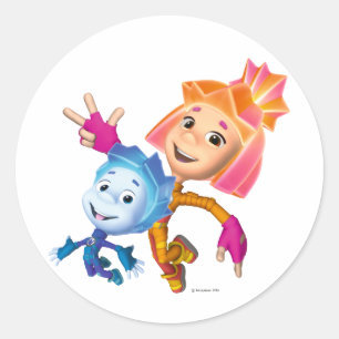 Sticker Rond Les correctifs Simka et Nolik