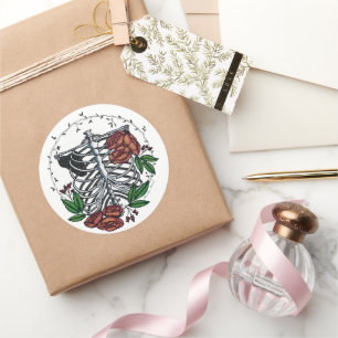 Sticker Rond Les côtes florales