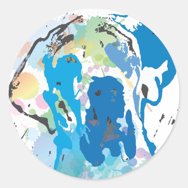 Sticker Rond Les couleurs Dane (Devant)