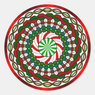 Sticker Rond Les couleurs de l'autocollant de Noël