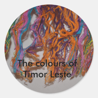 Sticker Rond Les couleurs du Timor Oriental