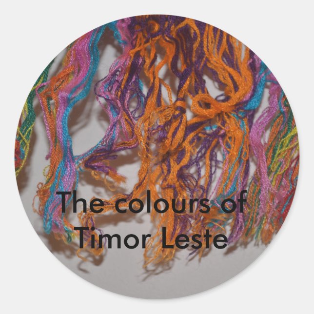 Sticker Rond Les couleurs du Timor Oriental (Devant)