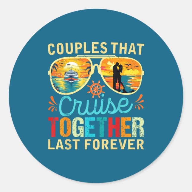 Sticker Rond Les couples qui font une croisière ensemble resten (Devant)