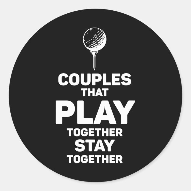 Sticker Rond Les couples qui jouent ensemble au golf restent en (Devant)