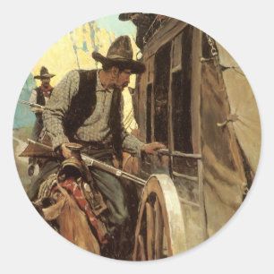 Sticker Rond Les Cowboys d'Antan, Le Hors-la-loi Admirable par