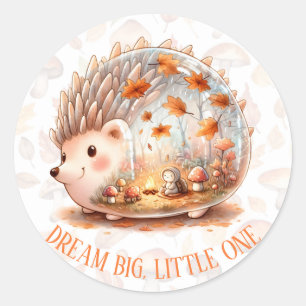Sticker Rond Les critères de Whimsy Wilderness - le hérisson -