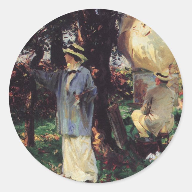 Sticker Rond Les croquis de John Singer Sargent (Devant)