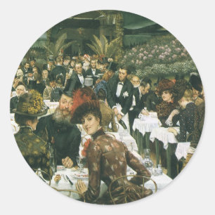 Sticker Rond Les dames de l'artiste par James Tissot, Art Vinta