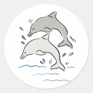 Sticker Rond Les dauphins de Jumpin