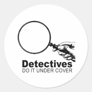 Sticker Rond les détectives le font sous couverture