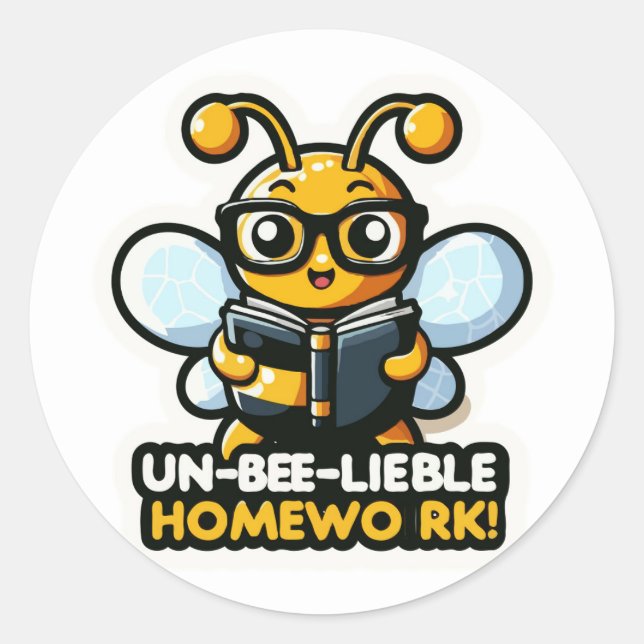 Sticker Rond Les devoirs non-vivants des abeilles : Mignonne ab (Devant)