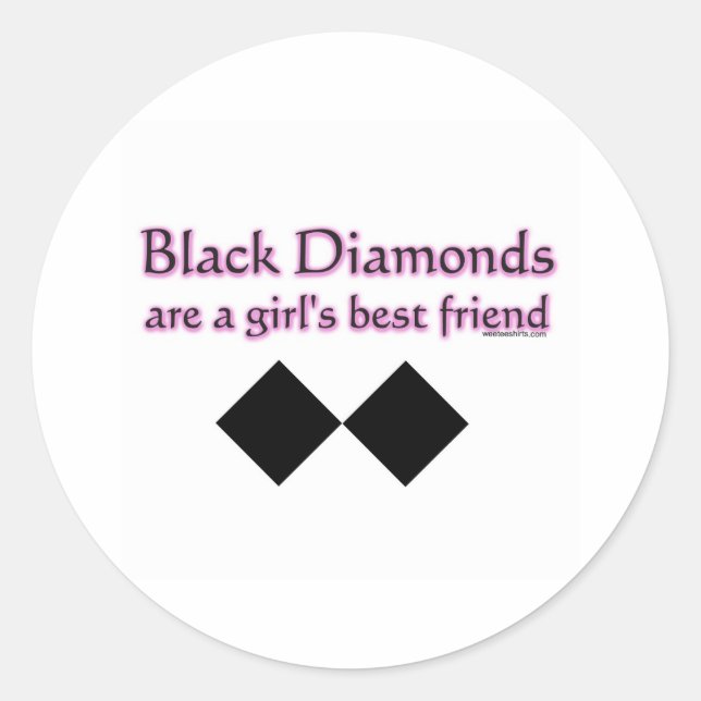 Sticker Rond Les diamants noirs sont les meilleures filles (Devant)