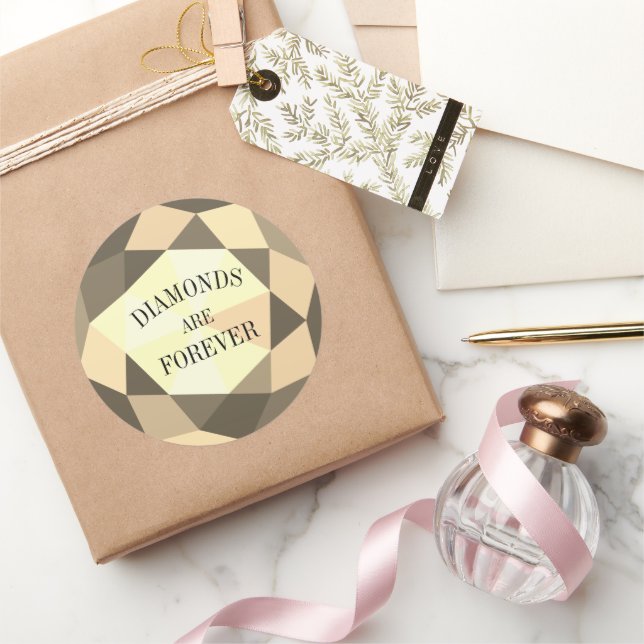 Sticker Rond Les diamants sont toujours élégants collants de bi (Cadeaux)