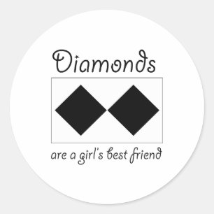 Sticker Rond Les diamants sont un meilleur ami de filles