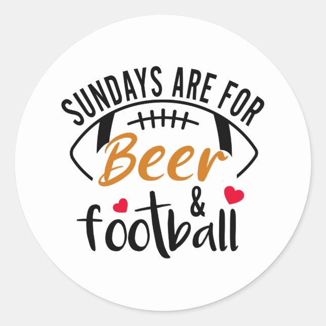 Sticker Rond Les dimanches sont pour la bière et le football Cl (Devant)