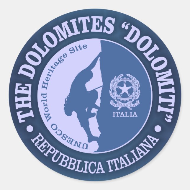 Sticker Rond Les Dolomites (Escalade) (Devant)