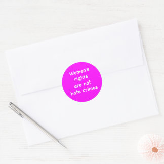 Sticker Rond Les droits des femmes ne sont pas des crimes haine