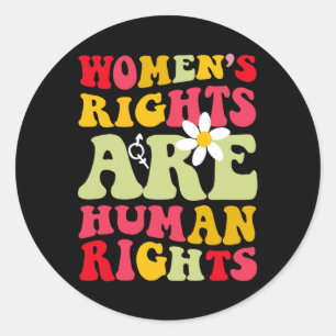 Sticker Rond Les droits sont des droits de l'homme féministe 19