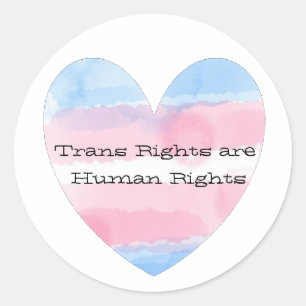 Sticker Rond Les droits trans sont des droits humains