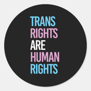 Sticker Rond Les droits trans sont des droits humains - couleur