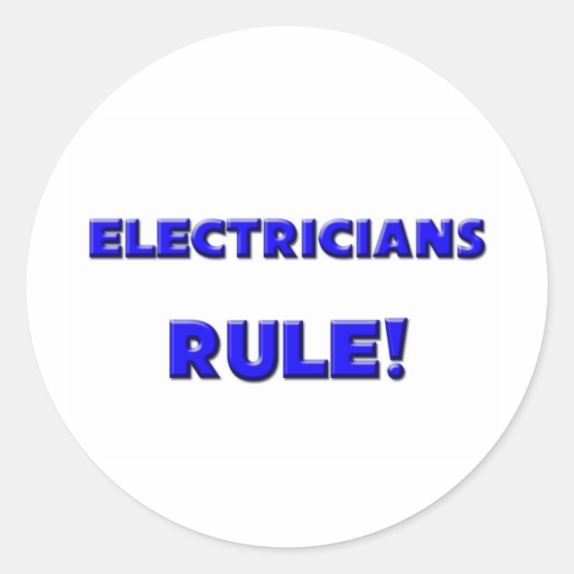 Sticker Rond Les électriciens dirigent ! (Devant)