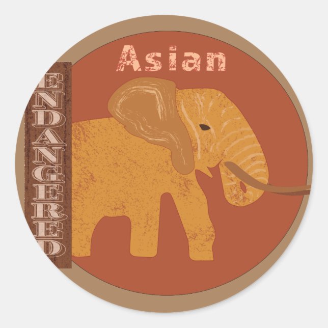 Sticker Rond Les éléphants ont besoin de notre aide (Devant)