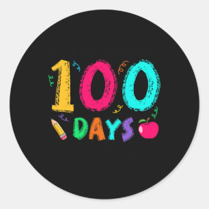 Sticker Rond Les Élèves De 5E Année Sont 100 Jours Enseignant S
