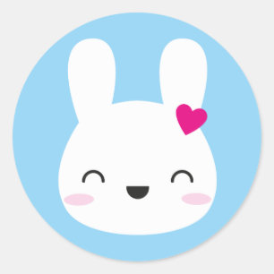 Sticker Rond Les émotions de Kawaii Bunny