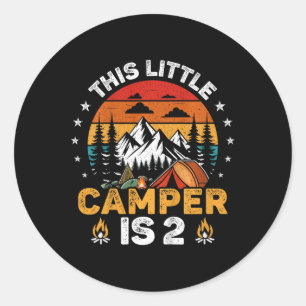 Sticker Rond Les enfants Ce petit campeur a 2 ans Camping 2ème
