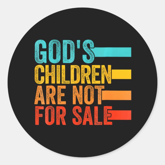 Sticker Rond Les enfants de Dieu ne sont pas à vendre Jésus chr (Devant)