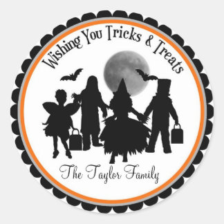 Sticker Rond Les enfants Éffrayants de l'Halloween Treat Sticke