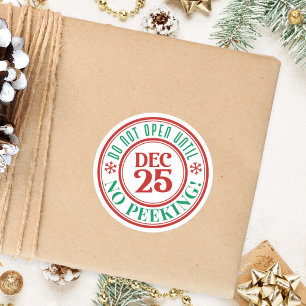 Sticker Rond Les Enfants N'Ouvrent Pas Jusqu'À Noël Ne Pékin