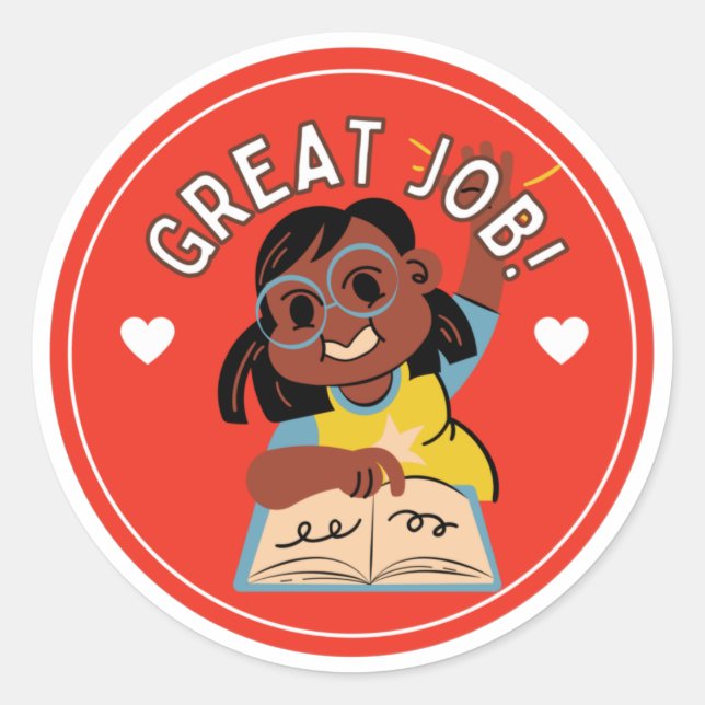 Sticker Rond Les enfants retournent à la motivation scolaire (Devant)