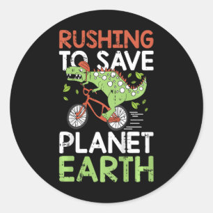 Sticker Rond Les Enfants Sauvent Le Jour des terres Planète Din