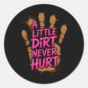 Sticker Rond Les enfants un peu de terre fait mal course dans l