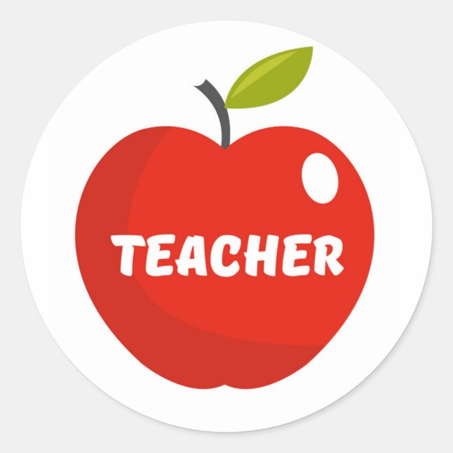 Sticker Rond Les enseignants Apple (Devant)