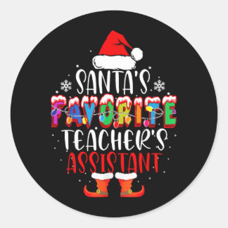 Sticker Rond Les Enseignants Préférés du Père Noël Cadeau de No