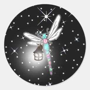 Sticker Rond Les Épisodes nocturnes de la libellule magique