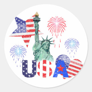 Sticker Rond LES Etats-Unis
