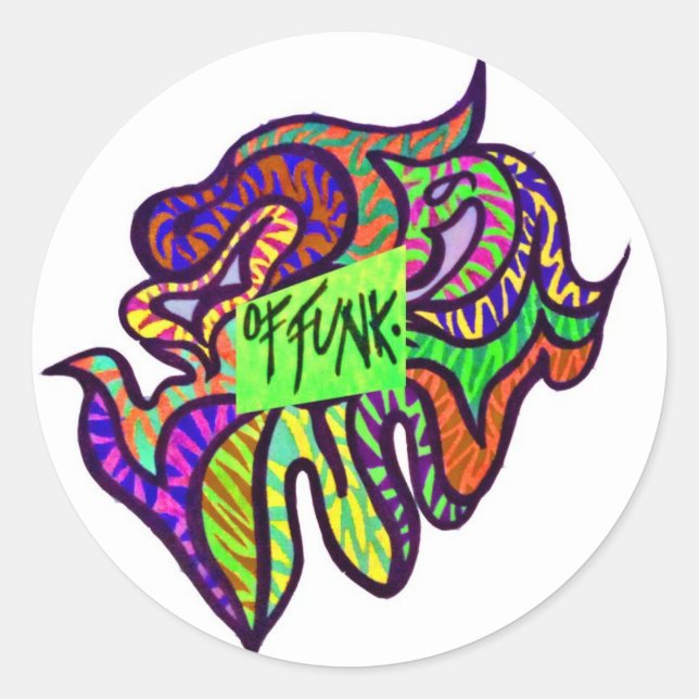 STICKER ROND LES ÉTATS-UNIS DE FUNK (Devant)