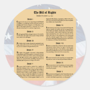 Sticker Rond Les Etats-Unis déclaration des droits