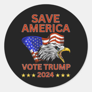 Sticker Rond Les États-Unis Votent Trump 2024 Nous, Le Peuple,