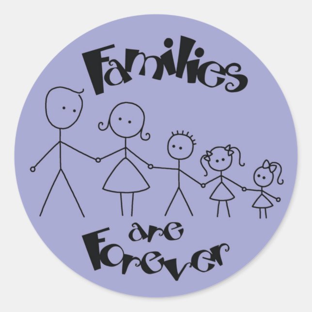 Sticker Rond Les familles sont rares (Devant)