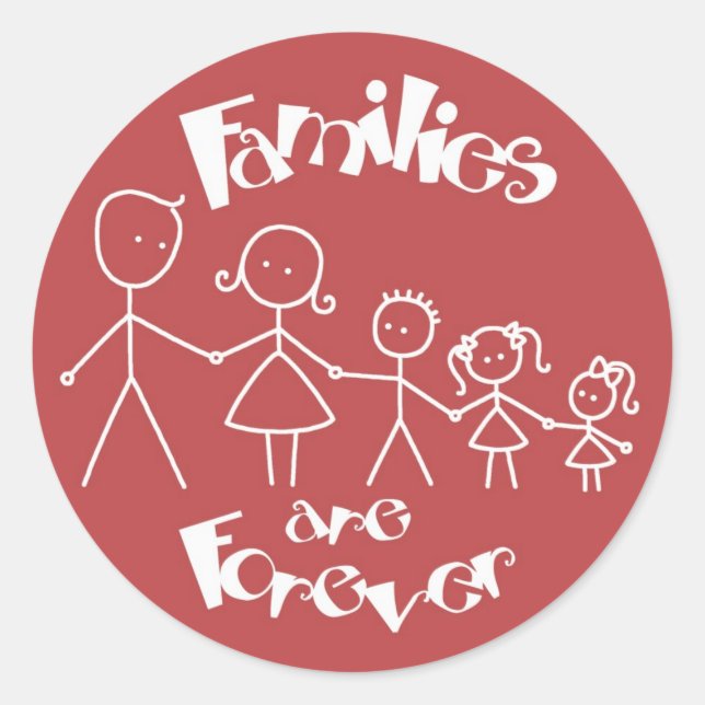 Sticker Rond Les familles sont rares (Devant)