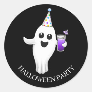 Sticker Rond Les fantômes d'Halloween, une nuit magique