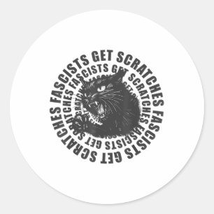 Sticker Rond Les fascistes de chats noirs obtiennent des griffe