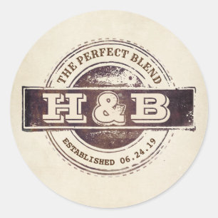 Sticker Rond Les faveurs parfaites de café de mariage de