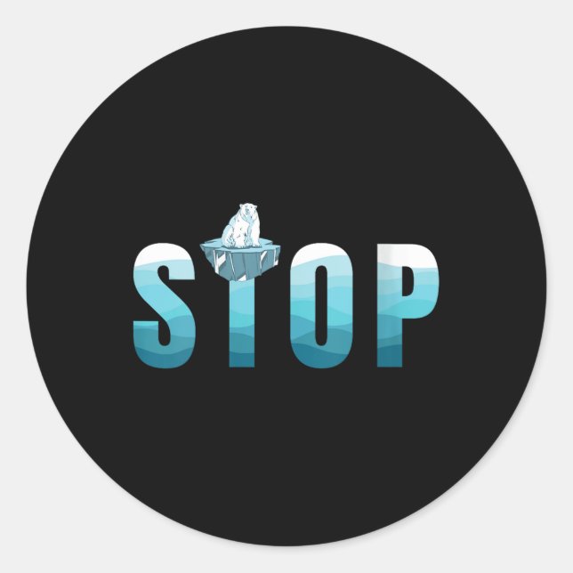 Sticker Rond Les femmes arrêtent la pollution de l'océan Ours p (Devant)