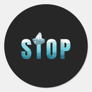 Sticker Rond Les femmes arrêtent la pollution de l'océan Ours p