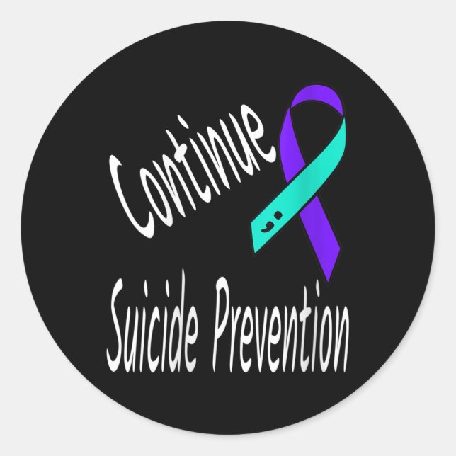 Sticker Rond Les femmes continuent la prévention du suicide Sem (Devant)